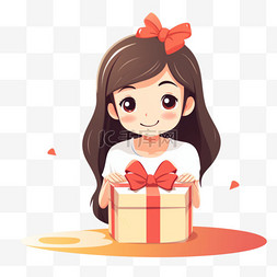 短信图片_一个女孩打开礼物的生日快乐短信