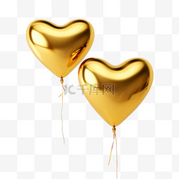 造型金色气球元素立体免扣图案