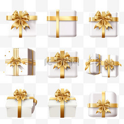 圣诞礼品背景图片_礼品盒，金丝带蝴蝶结，隔绝在透