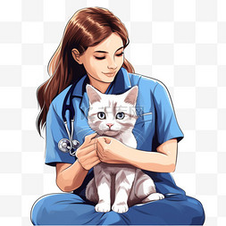 兽医检查图片_兽医检查猫的健康
