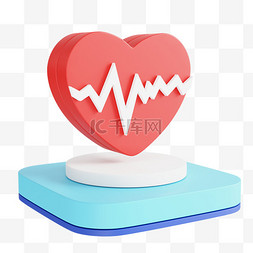心脏心电图免费图片_3D立体医疗健康心电图