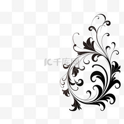 国际黑丝带节图片_素材黑色花纹元素立体免扣图案