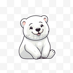 白色小熊免扣素材图片_卡通白色小熊元素立体免扣图案PNG