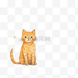 灵敏度高图片_灵敏橘色小猫元素立体免扣图案设