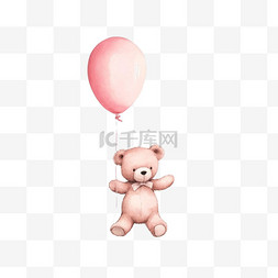气球小图片_特色气球小熊元素立体免扣图案