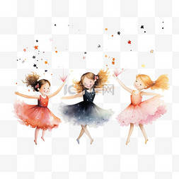 创意跳舞图案图片_创意女孩跳舞元素立体免扣图案设
