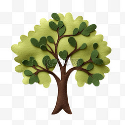 质感布艺绿树元素立体免扣图案