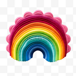 特色布艺彩虹元素立体免扣图案