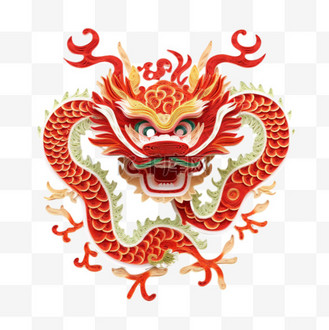 简洁布艺龙头元素立体免扣图案