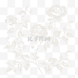花卉免扣png图片_几何黑白花卉元素立体免扣图案