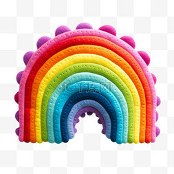 造型布艺彩虹元素立体免扣图案