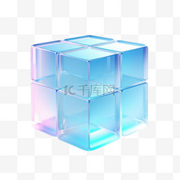 几何立体方块图片_几何蓝色方块元素立体免扣图案