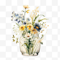 3d彩色花瓶元素立体免扣图案