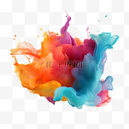彩虹免扣素材图片_纹理彩虹油漆元素立体免扣图案