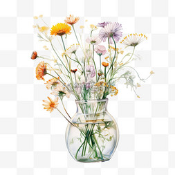 造型彩色花瓶元素立体免扣图案