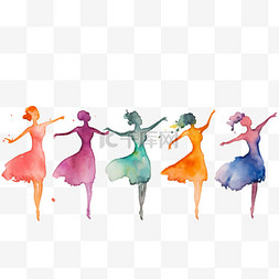 装饰彩虹舞蹈元素立体免扣图案