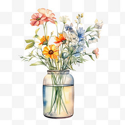 真实彩色花瓶元素立体免扣图案