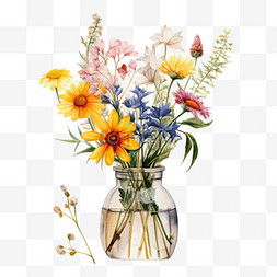 彩色花瓶图片_绘画彩色花瓶元素立体免扣图案