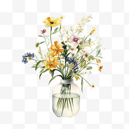 免扣花瓶图片_几何彩色花瓶元素立体免扣图案