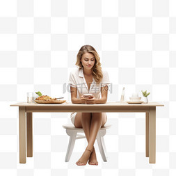坐在桌子旁图片_一位坐在桌子旁的女人
