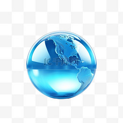 蓝色立体地球图片_ai蓝色地球元素立体免抠图案