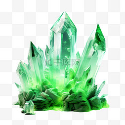 数字艺术绿色水晶元素立体免抠图