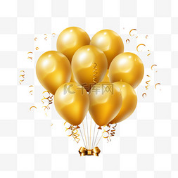 周年纪念数字图片_用金色气球庆祝周年纪念日
