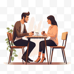 男人和女人坐在咖啡馆里聊天
