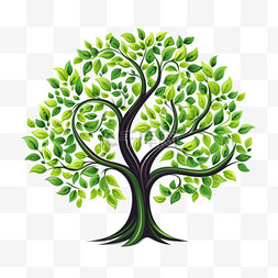 3d绿色大树元素立体免抠图案
