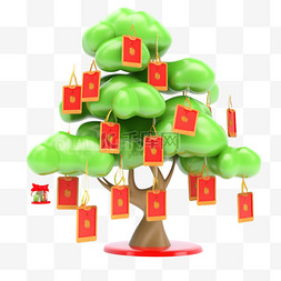 3D立体春节喜庆发财树松树树木14