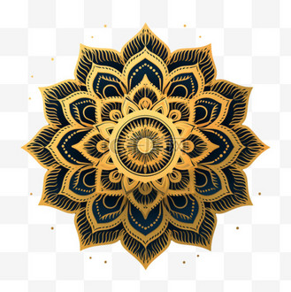 几何美丽花纹元素立体免抠图案