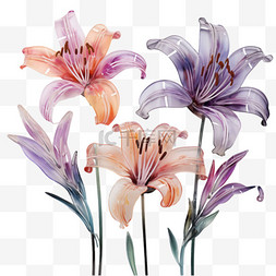 晶莹剔透的糖图片_创意剔透花朵元素立体免抠图案