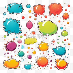 彩色手绘漫画图片_一套带有对话气球的彩色漫画小插