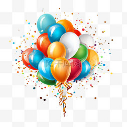 生日奢华图片_奢华的气球和五彩纸屑祝你生日快