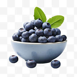 碗合成图片_合成一碗蓝莓元素立体免抠图案