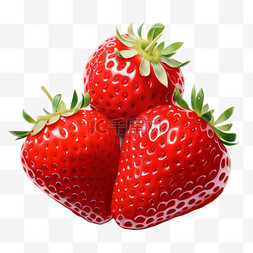 草莓味爆米花图片_合成新鲜草莓元素立体免抠图案