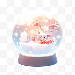 3D圣诞UI圣诞水晶球立体风磨砂质