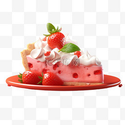 数字蛋糕数字蛋糕图片_数字艺术草莓蛋糕元素立体免抠图