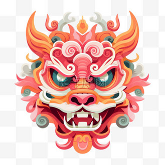 真实威武龙头元素立体免图案