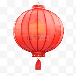 新年好运符图片_3D立体春节喜庆红灯笼12免抠元素