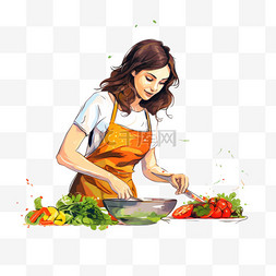 切的菜图片_切菜做饭的女人