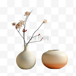 传统图案立体图片_建模传统花瓶元素立体免抠图案