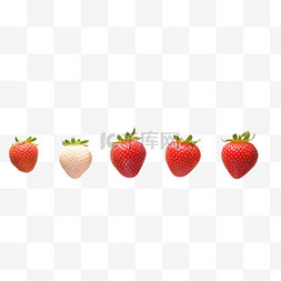 写实可口草莓元素立体免抠图案