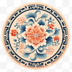 盘子上的西瓜图片_数字艺术花纹盘子元素立体免抠图
