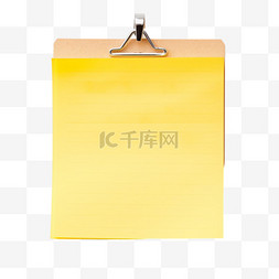 黄色质感图片_质感黄色便签元素立体免抠图案