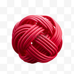 矢量红色毛球元素立体免抠图案