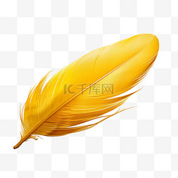 臂章图形图片_图形黄色羽毛元素立体免抠图案