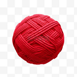 红色立体球图片_纹理红色毛球元素立体免抠图案