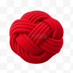 质感红色毛球元素立体免抠图案