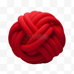 造型红色毛球元素立体免抠图案